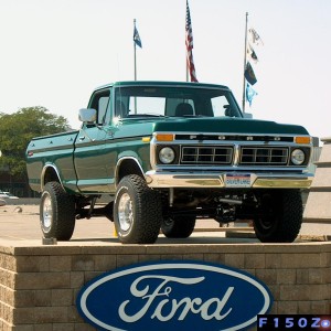 Sitting tall on the Ford truck display ramp at Michigan truc