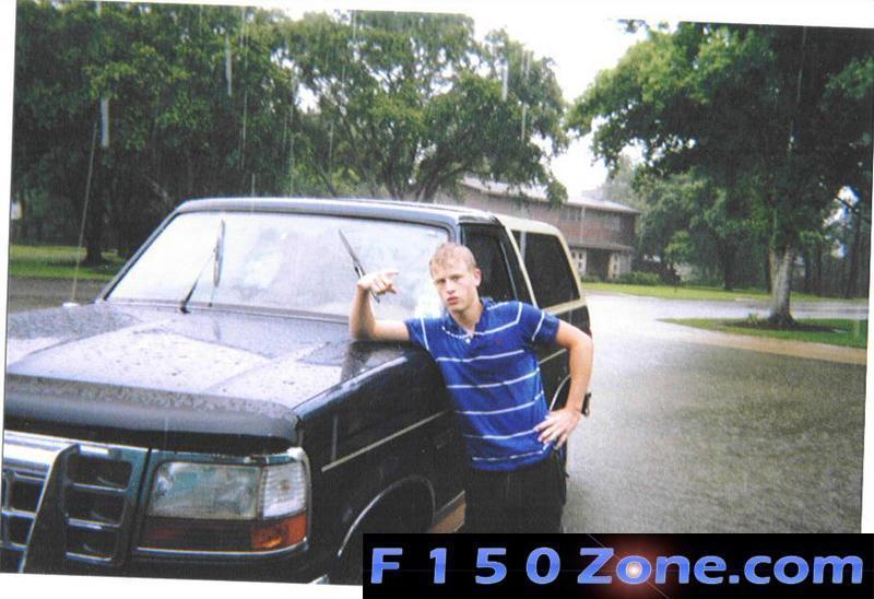 Me and my bronc in the rain
